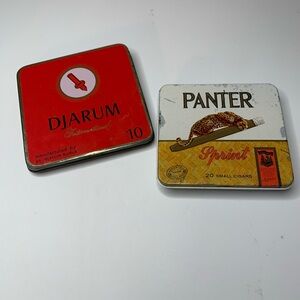Red and Panter Tan Cigar Tins